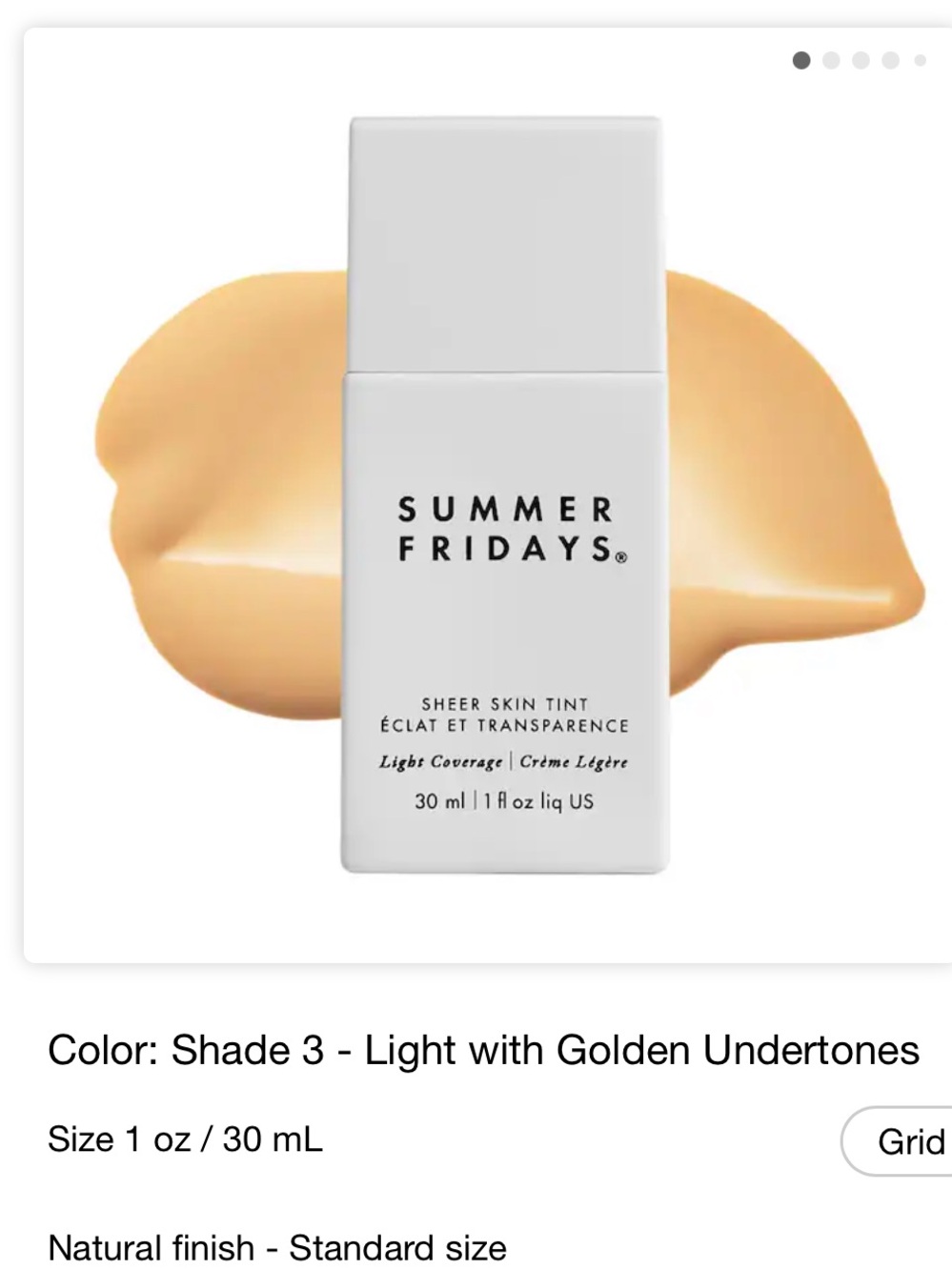 Summer Fridays Sheer Skin Tint Shade 3 Light Golden